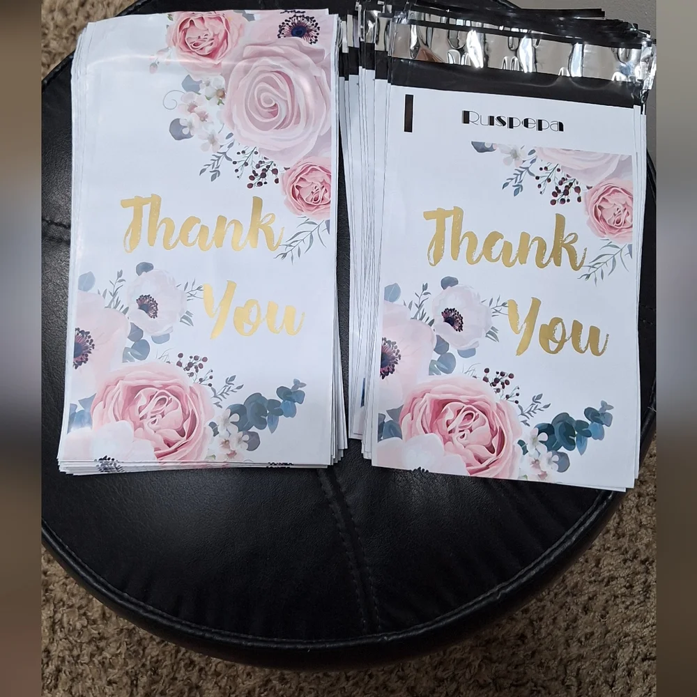 20ct. 6x9 Polymailers, Bonus Random Thank You Cards And Stickers